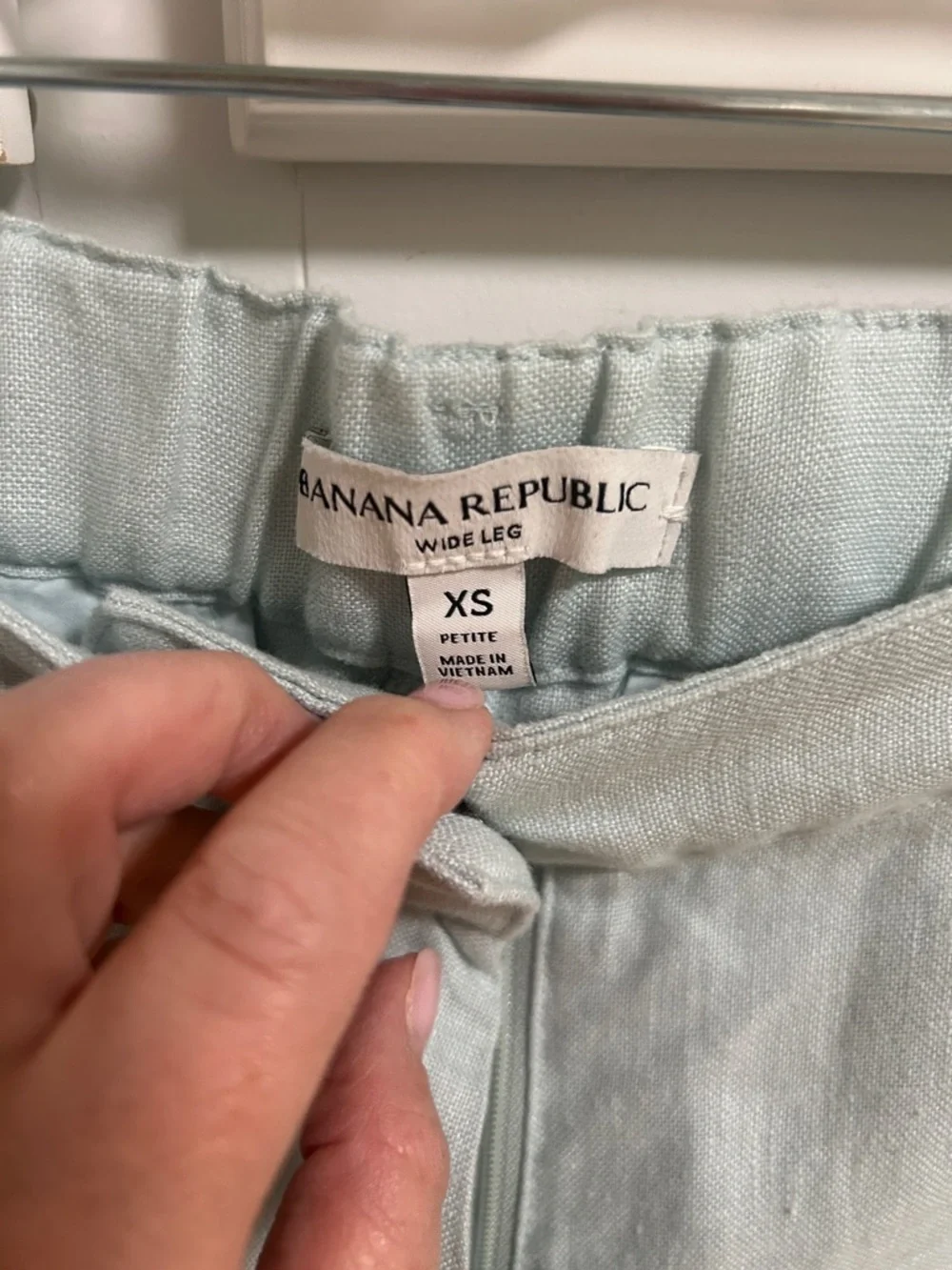 Banana Republic Blue Linen Straight-Leg Trousers NWOT XSP